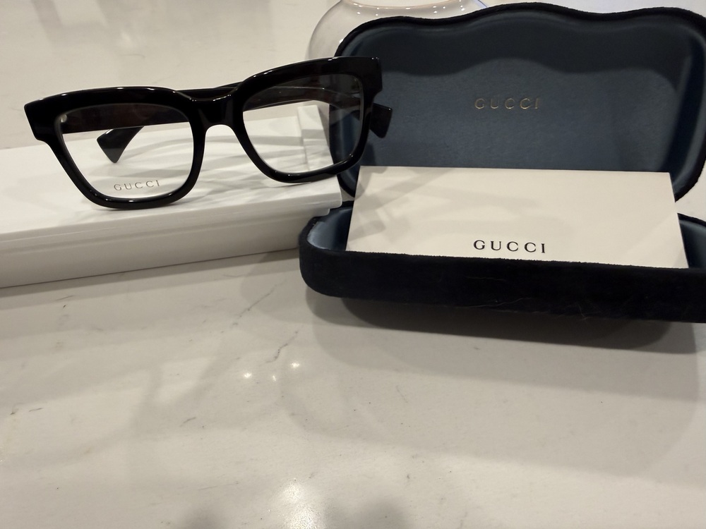 Gucci GG11380 001 Eyeglasses Black Transparent 52-20-145 New Authentic